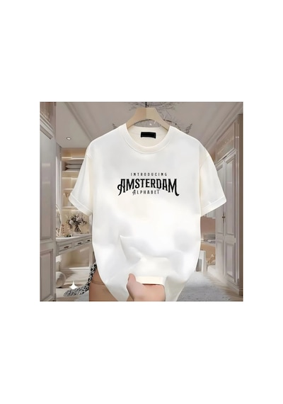 Tarzsokak Amsterdam Baskılı Beyaz Erkek