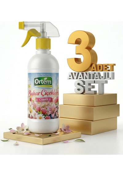 Ortem Oda Parfümü Bahar Çiçekleri 3x500 Ml