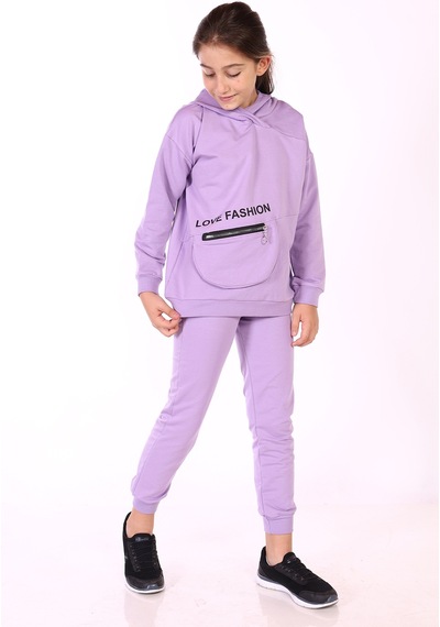 Toontoy Kids Toontoy Kız Çocuk 2'li Takım Baskılı Kapüşonlu Torba Cepli Asimetrik Sweatshirt & Beli Paçası Lastikli Cepli Jogger Eşofman Altı - 2 İpilk Lila Toontoy Kids Toontoy Kız Çocuk 2'li Takım Baskılı Kapüşonlu Torba Cepli Asimetrik Sweatshirt & Beli Paçası Lastikli Cepli Jogger Eşofman Altı - 2 İpilk Lila