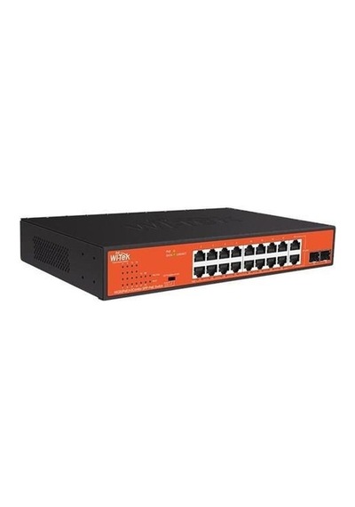 Wı-Tek WI-PS318GFH 16 Port 197W Full Poe Gıgabıt 2XSFP Yönetilemez Switch