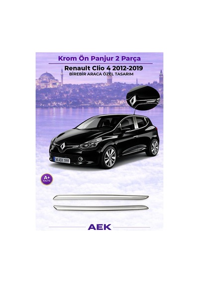 Renault Clio 4 2012-2018 Araca Özel Krom Ön Panjur 2pcs A+