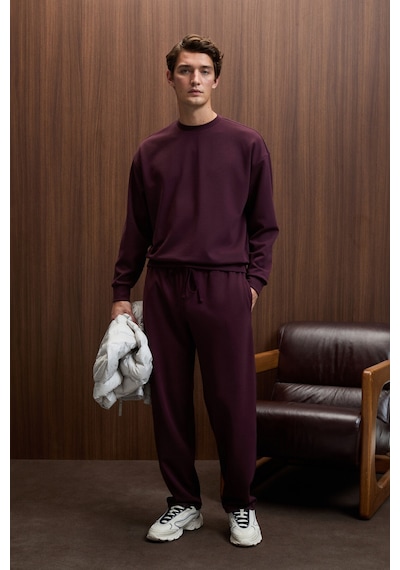 Grimelange Vıento Erkek Bisiklet Yaka Uzun Kollu Regular Fit Bordo Sweatshirt Bordo