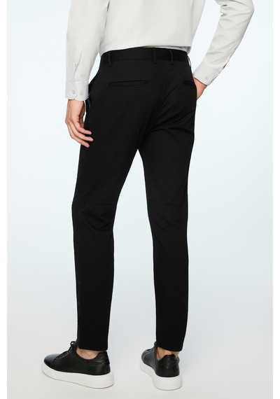 Morven Erkek Siyah Pamuk Trend Düz Slim Fit Chino Pantolon 26ys003007001 Siyah
