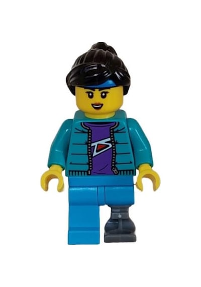 Lego Minifigür Skateboarder Female Dark Azure Legs With Prosthetic Leg Cty1628