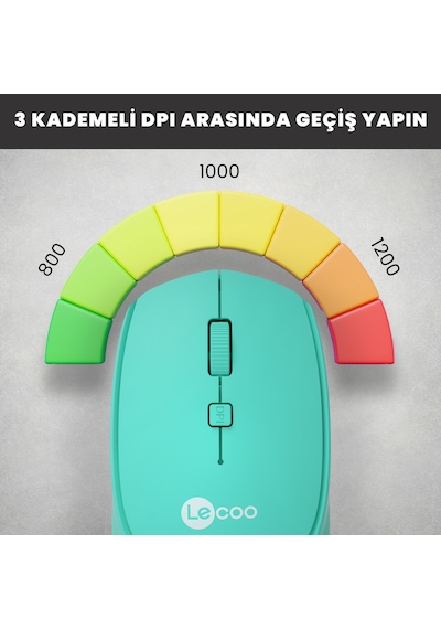 Lecoo WS202 Kablosuz 1200DPI 4 Tuşlu Optik Mouse