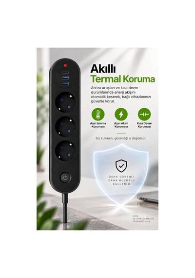 Robeve Blic Termal Akım Korumalı 3 Lü Priz 2500w 1 Usb-c + 2 Usb-a Hızlı Şarj Girişli Çoklu Priz Aşırı Akım, Isınma Ve Kısa Devre Korumalı Aç/kapa Anahtarlı Siyah Uzatma Prizi Grup Priz Diğer Robeve Blic Termal Akım Korumalı 3 Lü Priz 2500w 1 Usb-c + 2 Usb-a Hızlı Şarj Girişli Çoklu Priz Aşırı Akım, Isınma Ve Kısa Devre Korumalı Aç/kapa Anahtarlı Siyah Uzatma Prizi Grup Priz Diğer