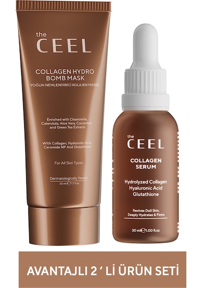 The Ceel İkili Kolajen Seti | Kolajen Maske ve Serum | Cilt Canlandırıcı Bakım