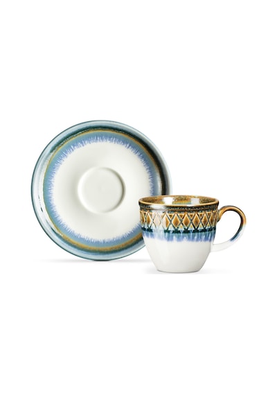 Madame Coco Antique 2 'li Kahve Fincan Seti Fınc000000005690ml-mavi/yeşil