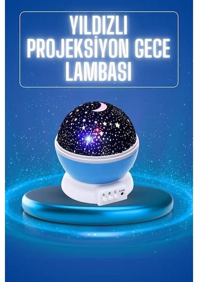 Yıldızlı Gece Lambası Mor Projeksiyon Görünümlü Masa Lambası Renk Değiştirebilen Beyaz 59799524