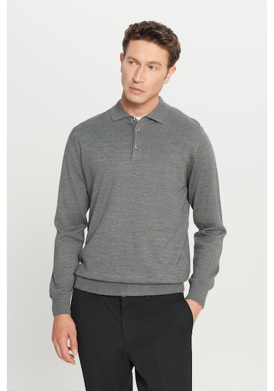AC&Co / Altınyıldız Classics Erkek Grı Melanj Yünlü Standart Fit Normal Kesim Polo Yaka Basic Triko Kazak GRI MELANJ AC&Co / Altınyıldız Classics Erkek Grı Melanj Yünlü Standart Fit Normal Kesim Polo Yaka Basic Triko Kazak GRI MELANJ
