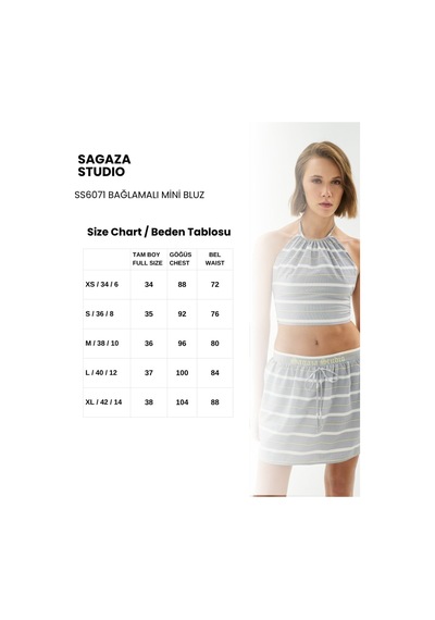 Sagaza Studio Ss6071 Mini Bluz Gri