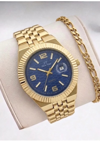 Erkek Takvimli Gold Kol Saati 5 Renk Seçenekli Çelik Kordon Quartz Mekanizmalı Lüks Erkek Saat + Bileklik Hediyeli Lacivert Erkek Takvimli Gold Kol Saati 5 Renk Seçenekli Çelik Kordon Quartz Mekanizmalı Lüks Erkek Saat + Bileklik Hediyeli Lacivert