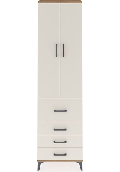 Arges Dolap 3 Raflı 4 Çekmeceli 2 Kapaklı 60x30x221 Çam-aytaşı Çam