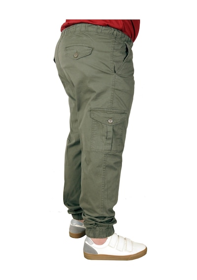 Mode Xl Büyük Beden Erkek Keten Kargo Jogger Valencia 21911 Haki 001