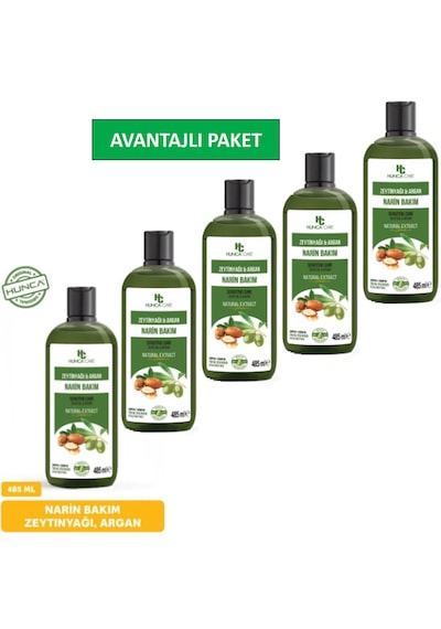 Zeytinyağı & Argan Özlü Şampuan, Saç Dökülmesine Karşı Yardımcı 485 Ml 5 Li Set Tüm Saç Tipleri