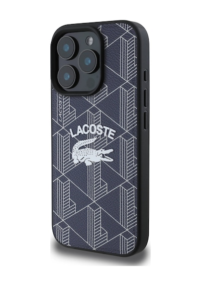 Apple iPhone 16 Pro Max Uyumlu Kılıf Lacoste  Lisanslı Magsafe Özellikli Mono Vintage Logo Lacivert