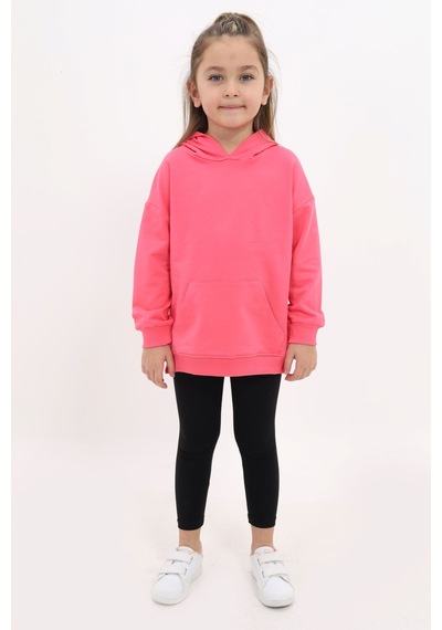 Toontoy Kids Toontoy Kız Çocuk 2'li Takım Baskılı Kapüşonlu Düşük Omuz Cepli Yırtmaçlı Sweatshirt & Basic Düz Tayt Fuşya Toontoy Kids Toontoy Kız Çocuk 2'li Takım Baskılı Kapüşonlu Düşük Omuz Cepli Yırtmaçlı Sweatshirt & Basic Düz Tayt Fuşya