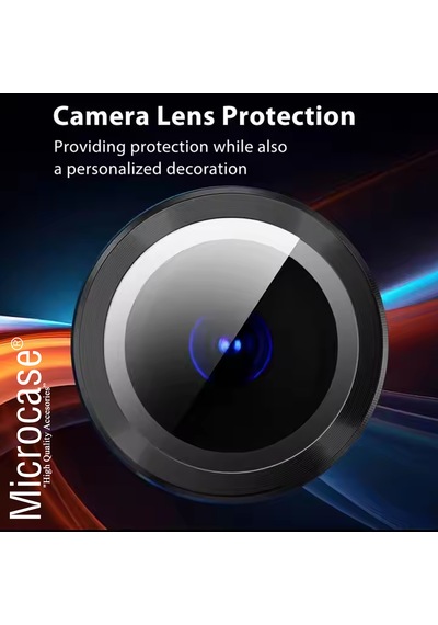 Microcase Samsung Galaxy Uyumlu S26 Ultra Kamera Camı Lens Koruyucu Halka Set - Al8114 Siyah