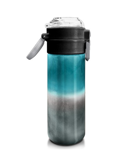 Coral High Kids Nefti Gri Renk Geçişli Desenli Pipetli Ve Direkt İçim Çelik Termos 500 Ml 31969 Altın