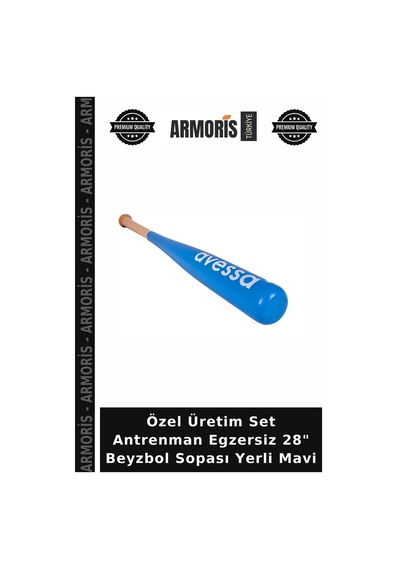 Özel Üretim Set Antrenman Egzersiz 28" Beyzbol Sopası Yerli Mavi