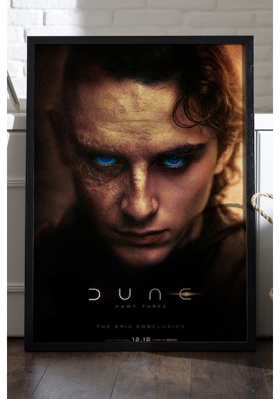 Dune Siyah Ahşap Çerçeveli Poster, Dekoratif Film Duvar Tablosu