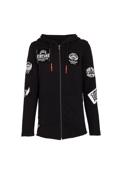 Cipo & Baxx Cl240 Aplikeli Kapşonlu Uzun Erkek Sweatshirt 001