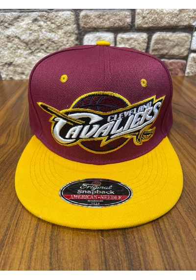 Hamze Cleveland Cavaliers Nba Hiphop Snapback Rapper Basketbol Unisex Şapka Cap Bordo