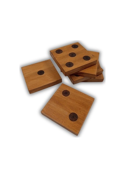 Zar Tasarımlı 6lı Ahşap Bardak Altlığı 10x10cm Acı Kahverengi