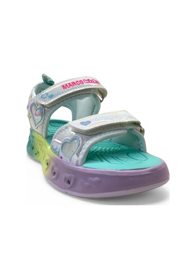 Marco Kids 207 Hafif Kız Çocuk Işıklı Rahat Sandalet Beyaz