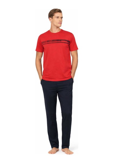 Pierre Cardin Penye Kısakol Pijama Takımlk-pc6128 Kırmızı
