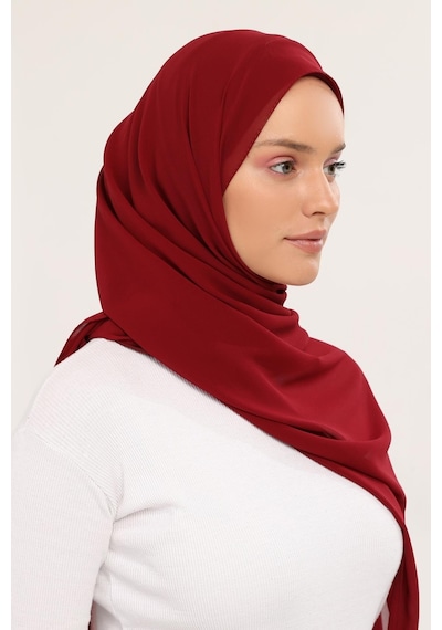 Altobeh Hazır Lüks Pratik Hijablı Şifon Şal Bordo