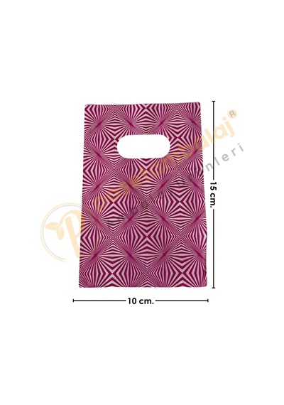 Pembe Sonsuzluk Desenli Hediyelik Poşet 10x15 Cm