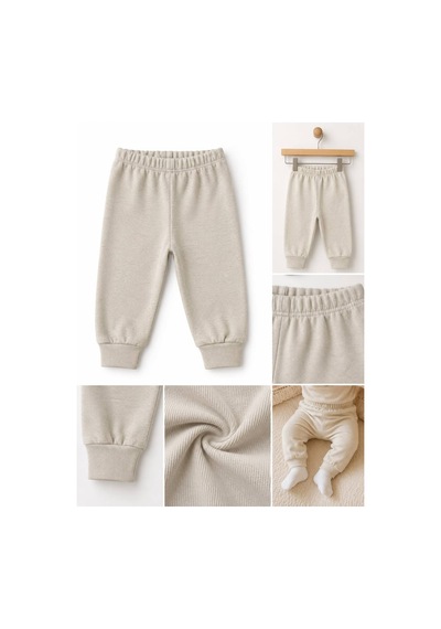 H&c Coolboy H&c %100 Pamuk Penye Bebek Tek Alt Pantalon 0-36 Ay Bej
