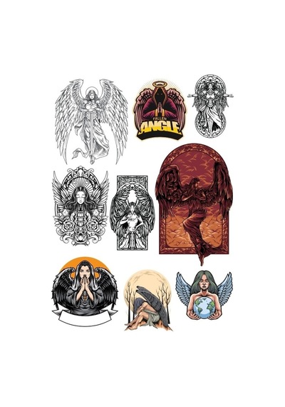 Düşmüş Melek Sticker Set 9 Parça Telefon, Tablet, Defter, Laptop Sticker