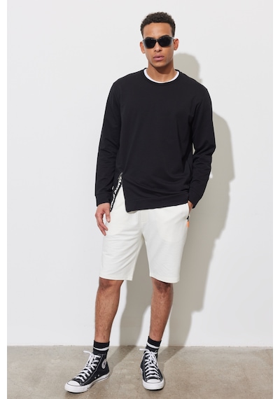 Altınyıldız Classıcs Erkek Sıyah Standart Fit Normal Kesim Bisiklet Yaka Sweatshirt SIYAH