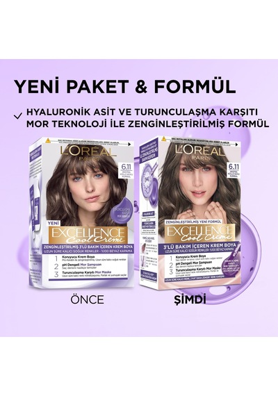 Excellence Cool Creme 6.11 Ekstra Küllü Koyu Kumral Saç Boyası