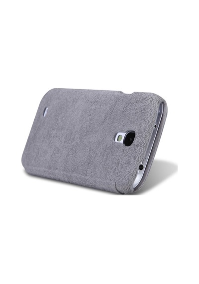 Nillkin İ9500 Galaxy S4 İle Uyumlu Nillkin Ağaç Dokulu Kapaklı Kılıf Gri