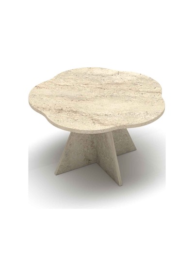 Çiçek Orta Sehpa Bej 70 Cm Sarı