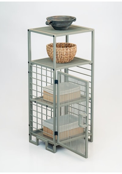 Dekoratif Bej Metal Çok Amaçlı Dolap 4 Raflı Organizer Dekoratif Bej Metal Çok Amaçlı Dolap 4 Raflı Organizer