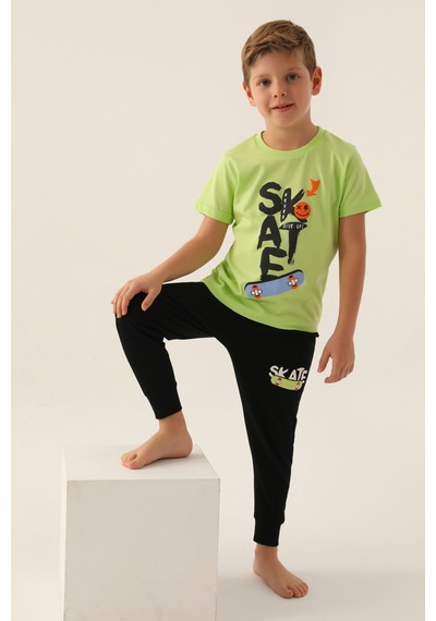 Rolypoly Skate Sarı Erkek Çocuk Pijama Takımı 5274-43000 Lime