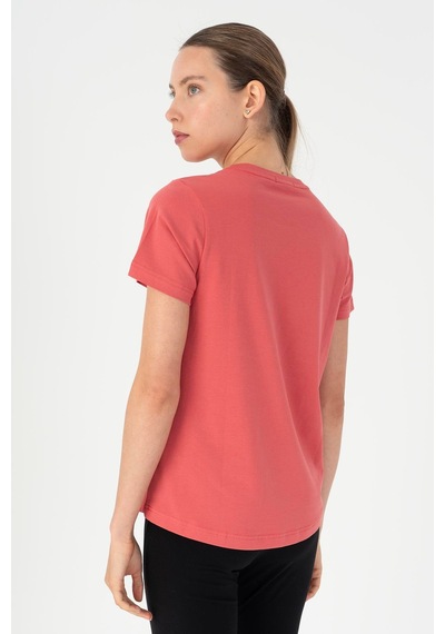 Maraton Regular Kadın Bisiklet Yaka Koyu Pembe- T-shirt Koyu Pembe-