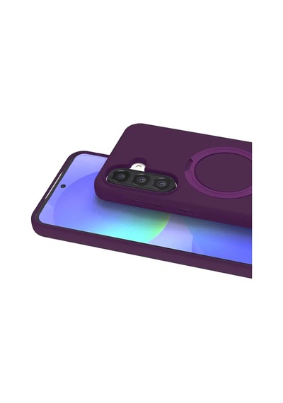 Samsung Uyumlu Galaxy A37 5g Regal Magsafe Standlı Kapak - Derin Mor Renkli