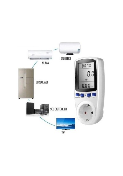 Wattmetre Priz Tipi 16A 3680W Enerji Sarfiyat Ölçer