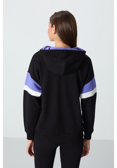 Tommy Life Siyah Kompakt Pamuklu Kalın Pürüzsüz Dokulu Kapüşonlu Oversize Fit Kadın Sweatshirt - 97290 Siyah
