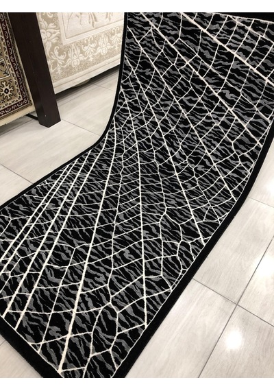 Saray Halı Simin 10938 B 100X200 Siyah Gri 2 Metre Yolluk !