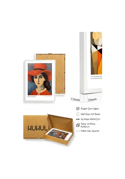 Beyaz Ahşap Çerçeveli Pablo Picasso Tablo Seti Huhu545