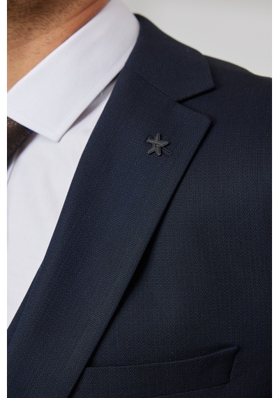Ac&Co / Altınyıldız Classics Erkek K.lacı Slim Fit Dar Kesim Mono Yaka Desenli Yelekli Takım Elbise K.lacı Koyu Lacivert Ac&Co / Altınyıldız Classics Erkek K.lacı Slim Fit Dar Kesim Mono Yaka Desenli Yelekli Takım Elbise K.lacı Koyu Lacivert