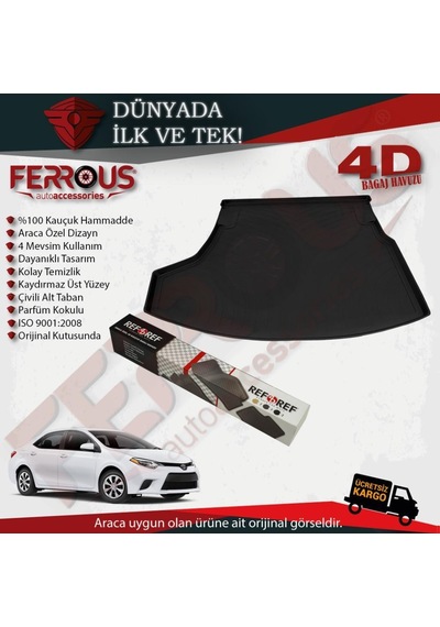 Toyota Uyumlu Uyumlu Corolla Refref 4d Kauçuk Bagaj Havuzu 2013 2018 Siyah