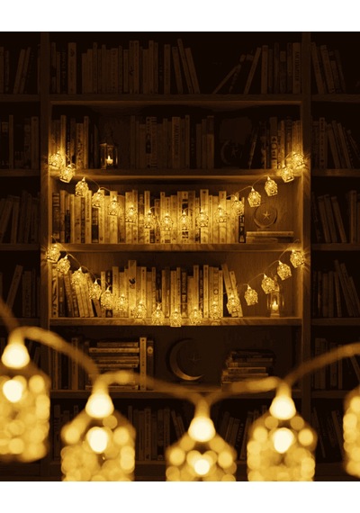 Ramazan Led Işık Pilli Sıcak Sarı Cami Figürlü Ev Dekoru Çok Renkli