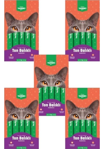 Kiwi Yammies 5x14 Gr 5 Paket Ton Balıklı Karidesli Sıvı Ödül Maması